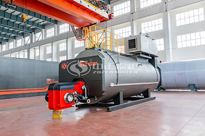 fire tube boiler with gas fuel