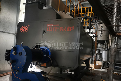 natural gas boiler in food plant